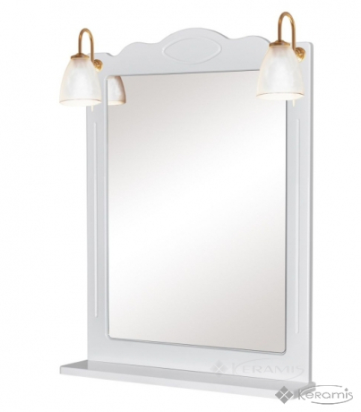 Зеркало Аквародос Классик с полкой и двумя подсветками 65x15x87 белое (ОР0000227+АР0000005+АР0000005)