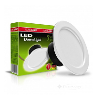 точечный светильник Eurolamp DownLight 7W 3000K, врезной, белый (LED-DLR-7/3(Е))