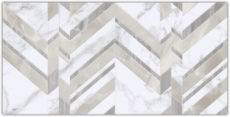 Плитка Golden Tile Marmo Bianco 30x60 Chevron белая (G7015)