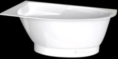ванна зі штучного каменю PAA Tre 150x100 права + панель до ванни, біла (VATRE/L/00+PATREM/00)