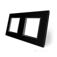 рамка Livolo 2 пост., черный стекло (VL-P7E/E-4B)