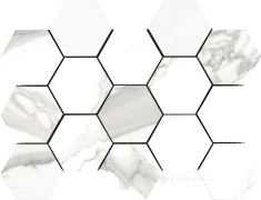 декор Pamesa Cr. Cellini 32,5x22,5 blanco M hexagonos leviglass