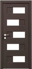 дверное полотно Rodos Modern Verona 700 мм, с полустеклом, венге шоколадный