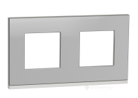 рамка Schneider Electric Unica New 2 пост., матовий алюміній, білий (NU600480)