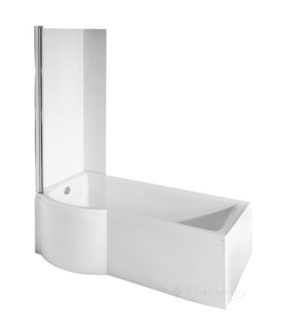 Штора для ванны Besco PMD Piramida Inspiro 76х150 стекло прозрачное левая