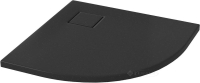 піддон Cersanit Tako Slim 80x4 напівкруглий, чорний матовий + сифон (S932-163)
