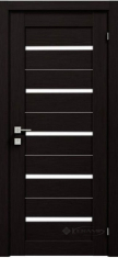 дверное полотно Rodos Modern Lazio 900 мм, с полустеклом, венге шоколадный