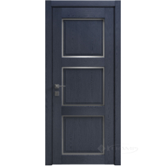 дверное полотно Rodos Style 3 600 мм, полустекло, сосна браш cobalt