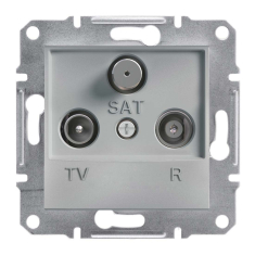 розетка Schneider Electric Asfora TV-R-SAT, 1 пост., без рамки, алюминий (EPH3500261)