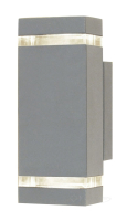 светильник настенный Dopo Anibal, серый/прозрачный, 2 лампы (GN 013A-G21X1A-03)