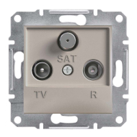 розетка Schneider Electric Asfora TV-R-SAT, 1 пост., без рамки, бронза (EPH3500269)
