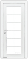 дверное полотно Rodos Loft Porto 800 мм, со стеклом, белый мат