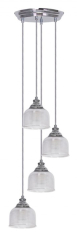 подвесной светильник Azzardo Mora, хром, прозрачный, 4 лампы (DEL-8150-4P / AZ2110)