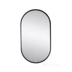 зеркало Qtap Scorpio 50x90 с LED-подсветкой, черный (QT14787001B)