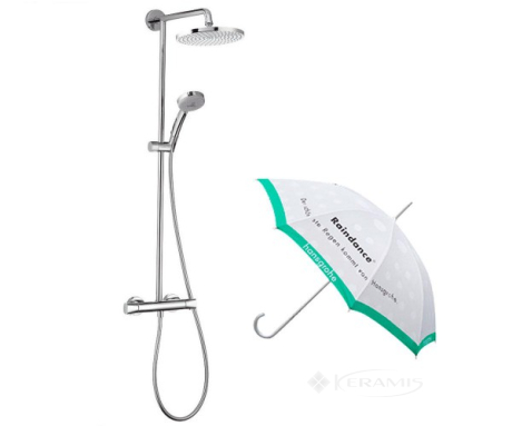 Душевая система Hansgrohe Showerpipe Verso 240 с термостатом + зонт (27205000+86002104)