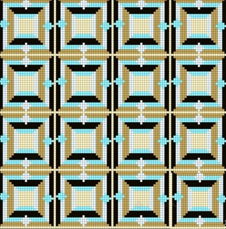 Мозаика Сolibri mosaic Обьемный декор из стеклянной мозаки "Геометрический орнамент" 114x114 (07_12)