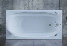 гидромассажная ванна WGT Rialto Arona 180x90 HYDRO LINE + корпус+рама+слив/перелив (RLTARN180HLPGW)