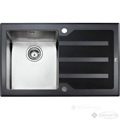 Кухонная мойка Teka Lux 1B 1D RHD 78 78х51х20 черное стекло,полированная (12129006)