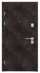 дверь входная Rodos Standart 880x2050x111 винтаж дуб темный/каштан белый (Stz 005)