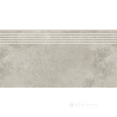 Ступень Opoczno Quenos 29,8x59,8 light grey steptread