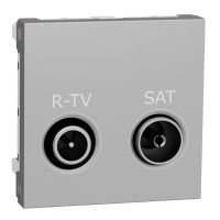 розетка Schneider Electric Unica New R-TV/SAT 1 пост., 16 А, 250 В, без рамки, алюміній (NU345430)