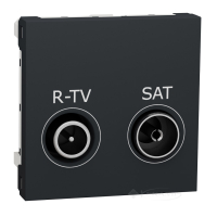розетка Schneider Electric Unica New R-TV/SAT 1 пост., 16 А, 250 В, без рамки, антрацит (NU345454)