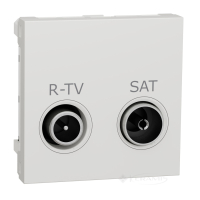 розетка Schneider Electric Unica New R-TV/SAT 1 пост., 16 А, 250 В, без рамки, біла (NU345418)