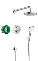 душевой набор Hansgrohe Croma Select S/Ecostat S верхний, ручной душ, ibox, термостат (27295000)