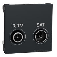 розетка Schneider Electric Unica New R-TV/SAT 1 пост., 16 А, 250 В, без рамки антрацит (NU345654)
