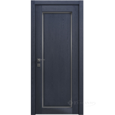 дверное полотно Rodos Style 1 600 мм, полустекло, сосна браш cobalt