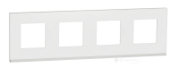 рамка Schneider Electric Unica New 4 пост., матовое стекло, белая (NU600889)