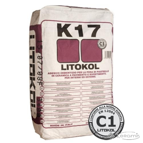 Клей для плитки Litokol K17 цементная основа, серый 25 кг (K170025)
