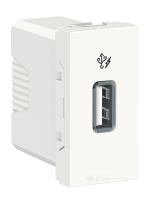 розетка Schneider Electric Unica New USB 1 пост., 1 A, 100-240 В, без рамки, біла (NU342818)