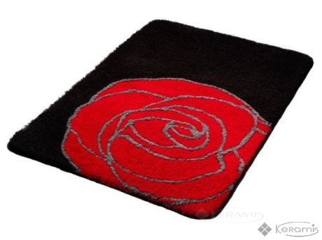Коврик для ванной Bisk Rose 70x100 черно-красный (02826)