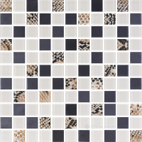 мозаїка Kotto Keramika GMP 0825036 С3 print 38 /black mat /beige w41 30х30