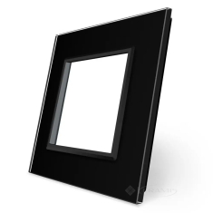 рамка Livolo 1 пост., черный стекло (VL-P7E-2B)