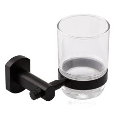 стакан с держателем Qtap Liberty черный матовый (QTLIBBLM1158)