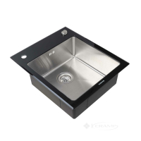 кухонна мийка Platinum Handmade 60x51x20 black glass (SP000034803)