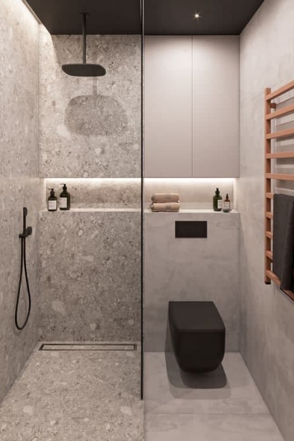 Дизайн ванных комнат с душевыми кабинами. Фото 45