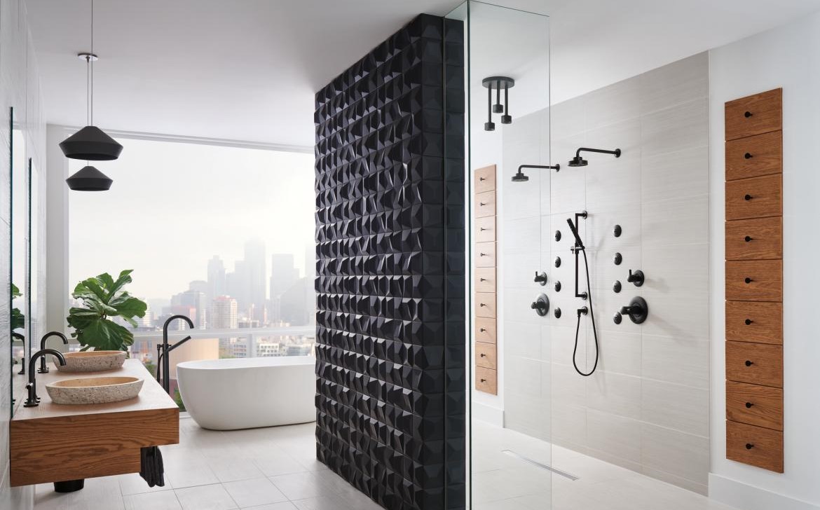 Дизайн ванних кімнат з душовими кабінами. Фото 1