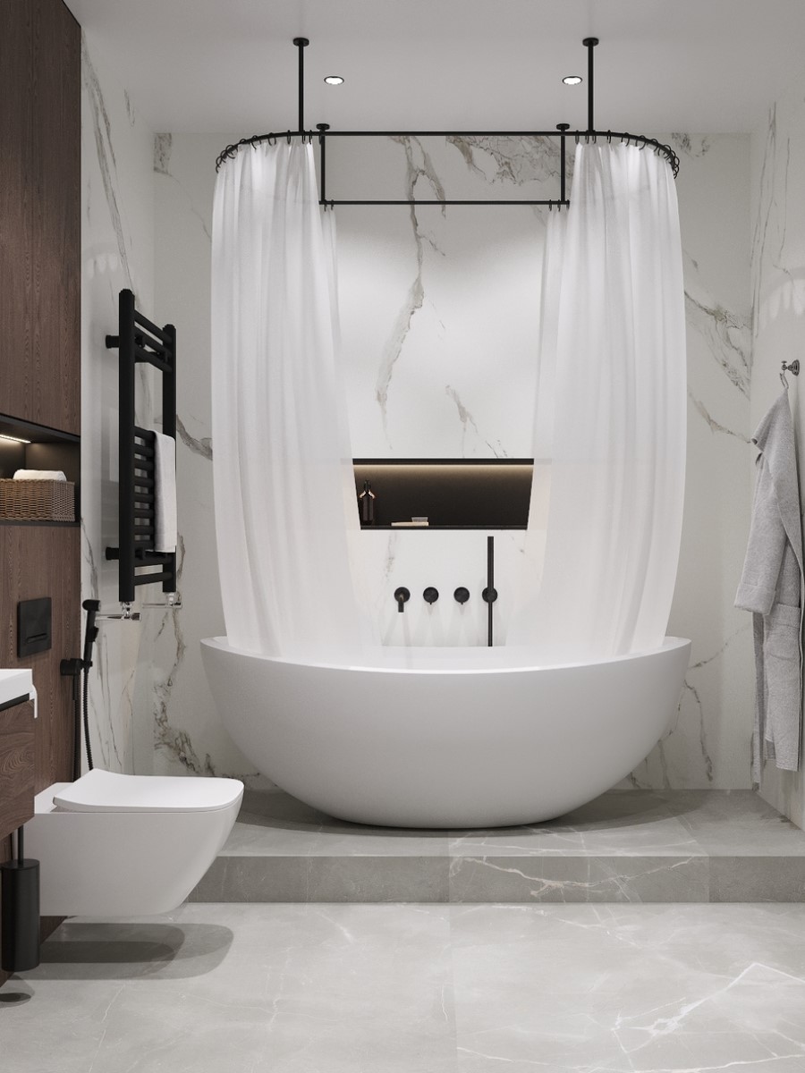 Дизайн ванной комнаты 2022. Фото 40