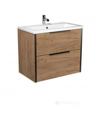 тумбочка с умывальником Мойдодыр Line Craft 70х58х45 Cosmopolitan 70 подвесная, дуб крафт (00-0008540)