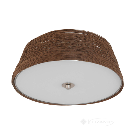 Светильник потолочный Eglo Donado 39 см, белый, никель матовый, коричневый (96467)