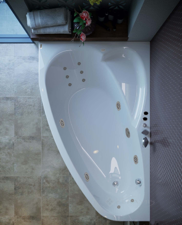 Гідромасажна ванна WGT Rialto Como 170x100 ліва + корпус+рама+злив/перелив (RLTCM170LHLUMPGW)