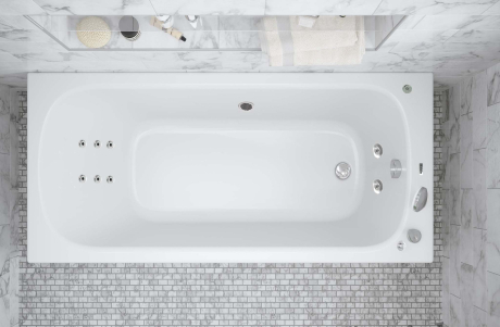 Гидромассажная ванна WGT Rialto Orta 170x70 HYDRO LINE + корпус+рама+слив/перелив (RLTORT170HLPGW)