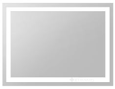 зеркало Volle 80x60 со светодиодной подсветкой, с кнопочным выключателем, белое (16-60-580)
