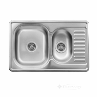 кухонна мийка Platinum 78x50x18 на дві чаші, сатин (SP000000530)