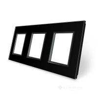 рамка Livolo 3 пост., черный стекло (VL-P7E/E/E-6B)