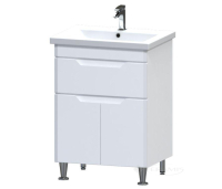 тумбочка с умывальником Aquarius Лион 60x44x82 с ящиками белая (09008)