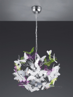 люстра з метеликами Butterfly Trio, хром, білий, 4 лампи (R30214017)